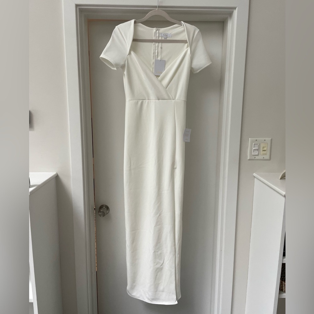 New With Tags - Lulus Eternal Elegance White Maxi Dress Small